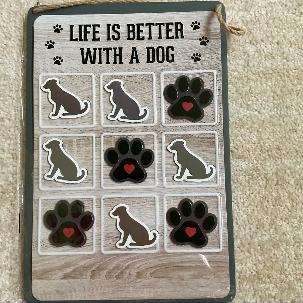 NWT Magnetic Life is Better With A Dog Tic Tac Toe Board